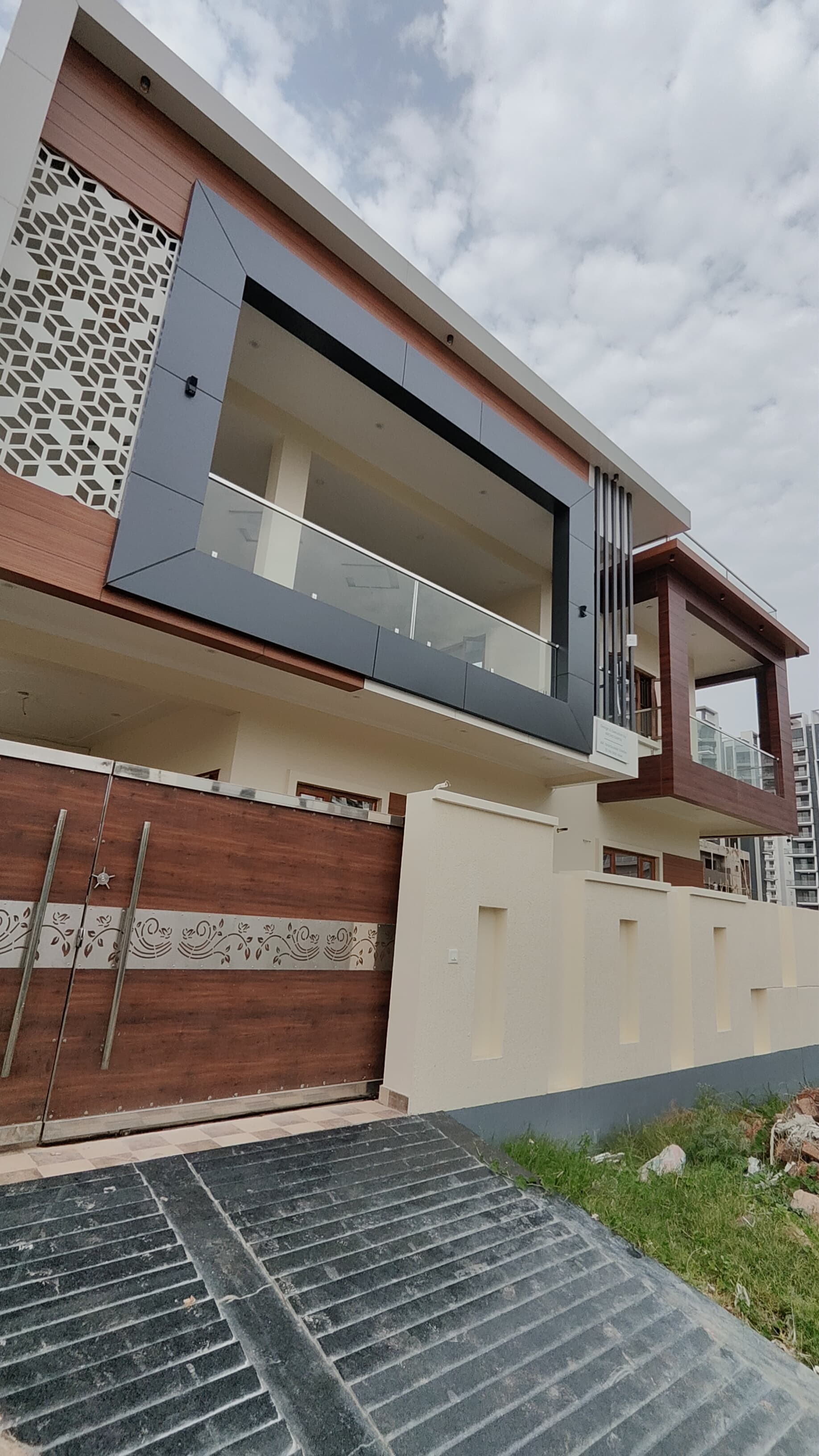 Contemporary house with geometric design elements