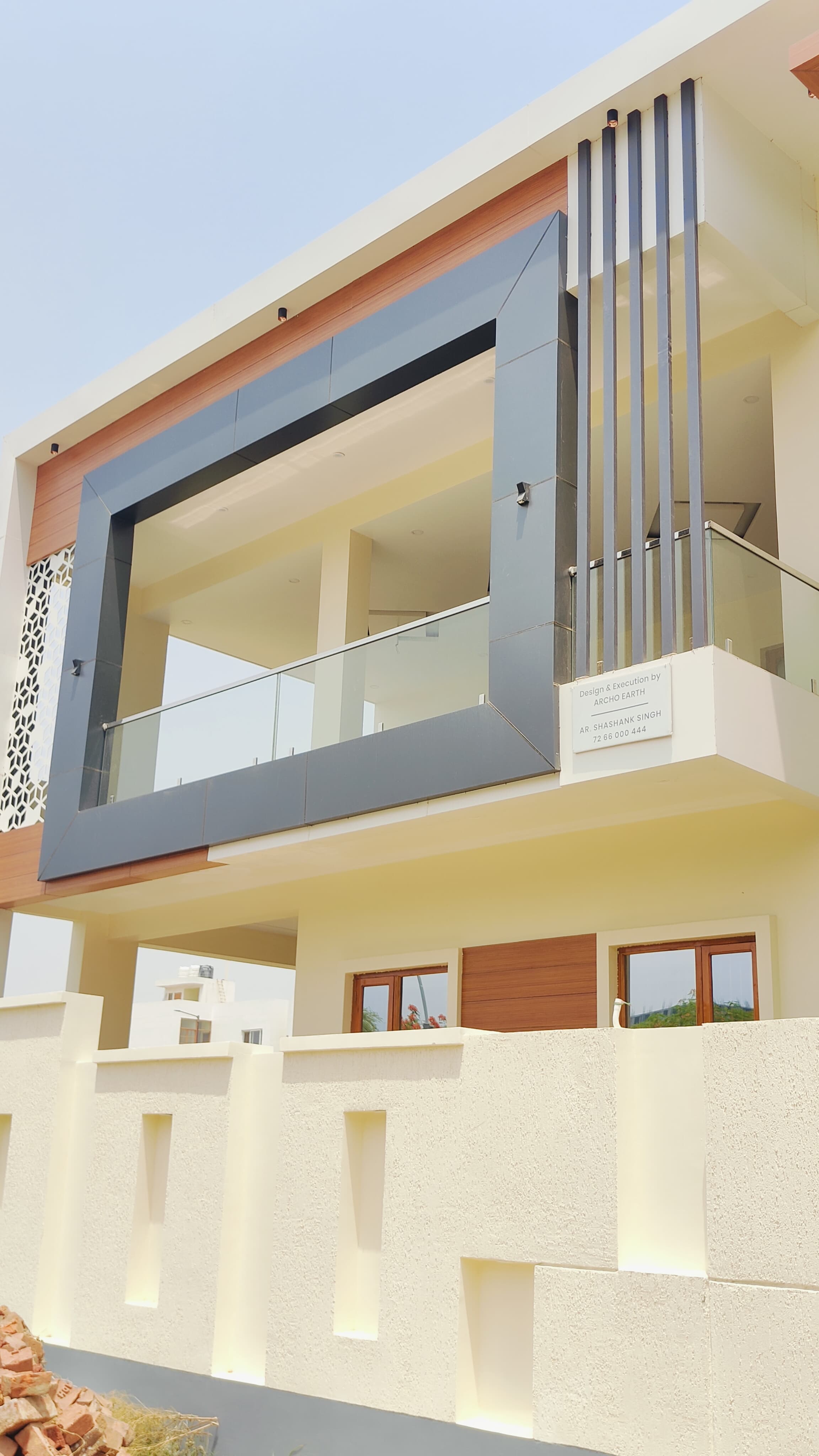 Completed modern house with clean architectural lines